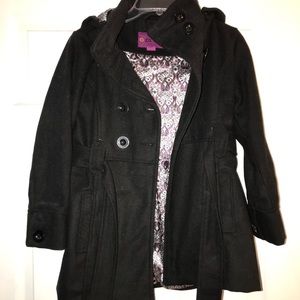 Girls cinched, pea coat.